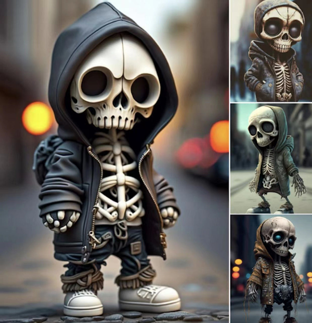 Halloween Skeleton Figurine Resin Ornament